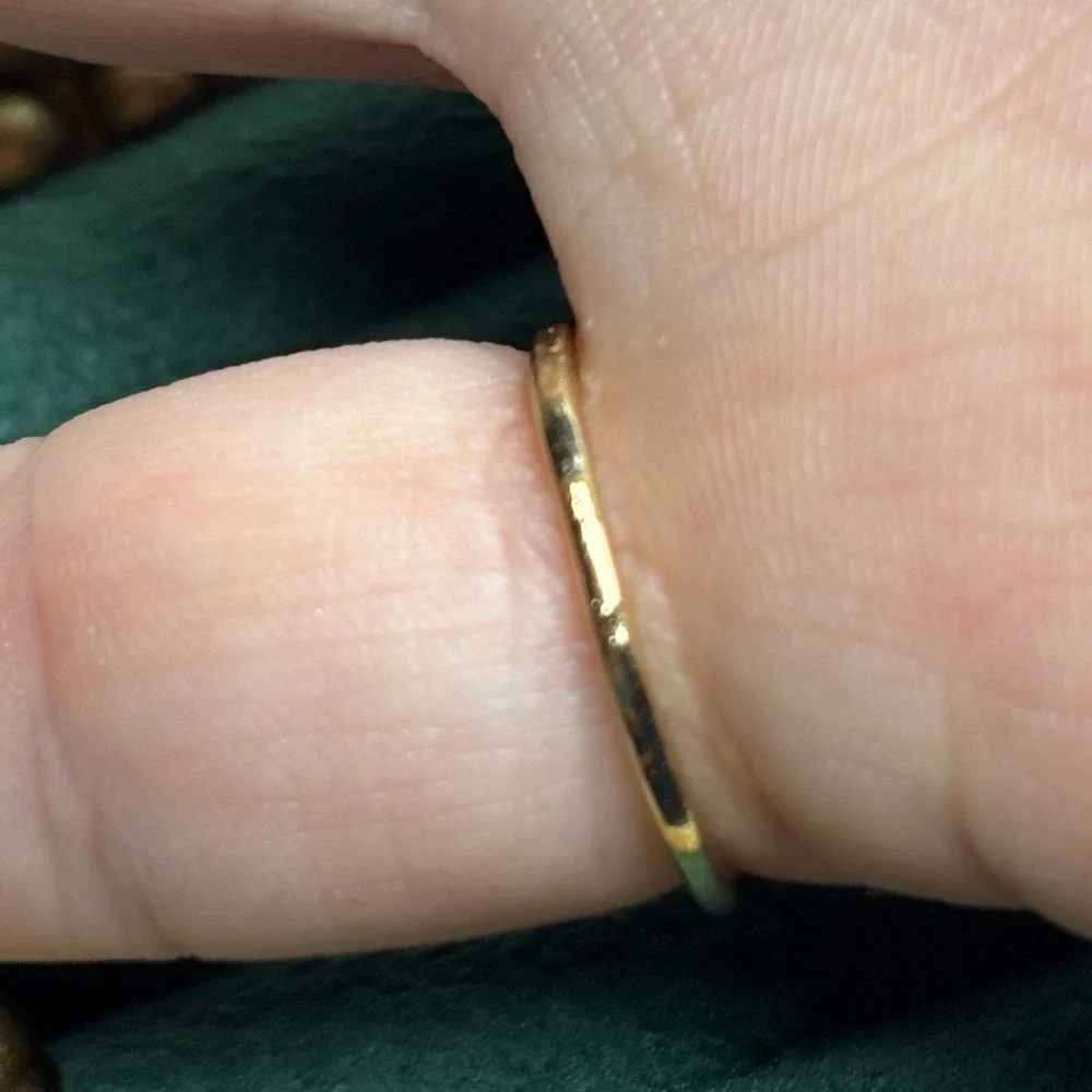 Gold Tone Dainty Crystal Cross North Star Ring Size 6.25 Celestial Minimalist‎